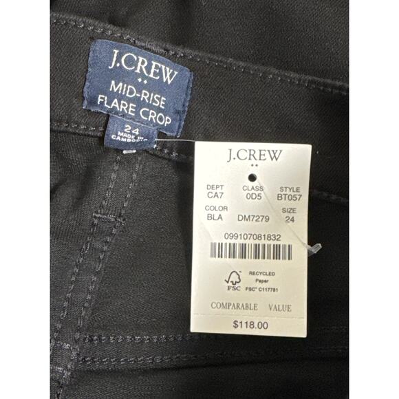 NWT J. Crew Flare Crop Black Jean in All-Day Stretch Size 24 - Picture 6 of 15